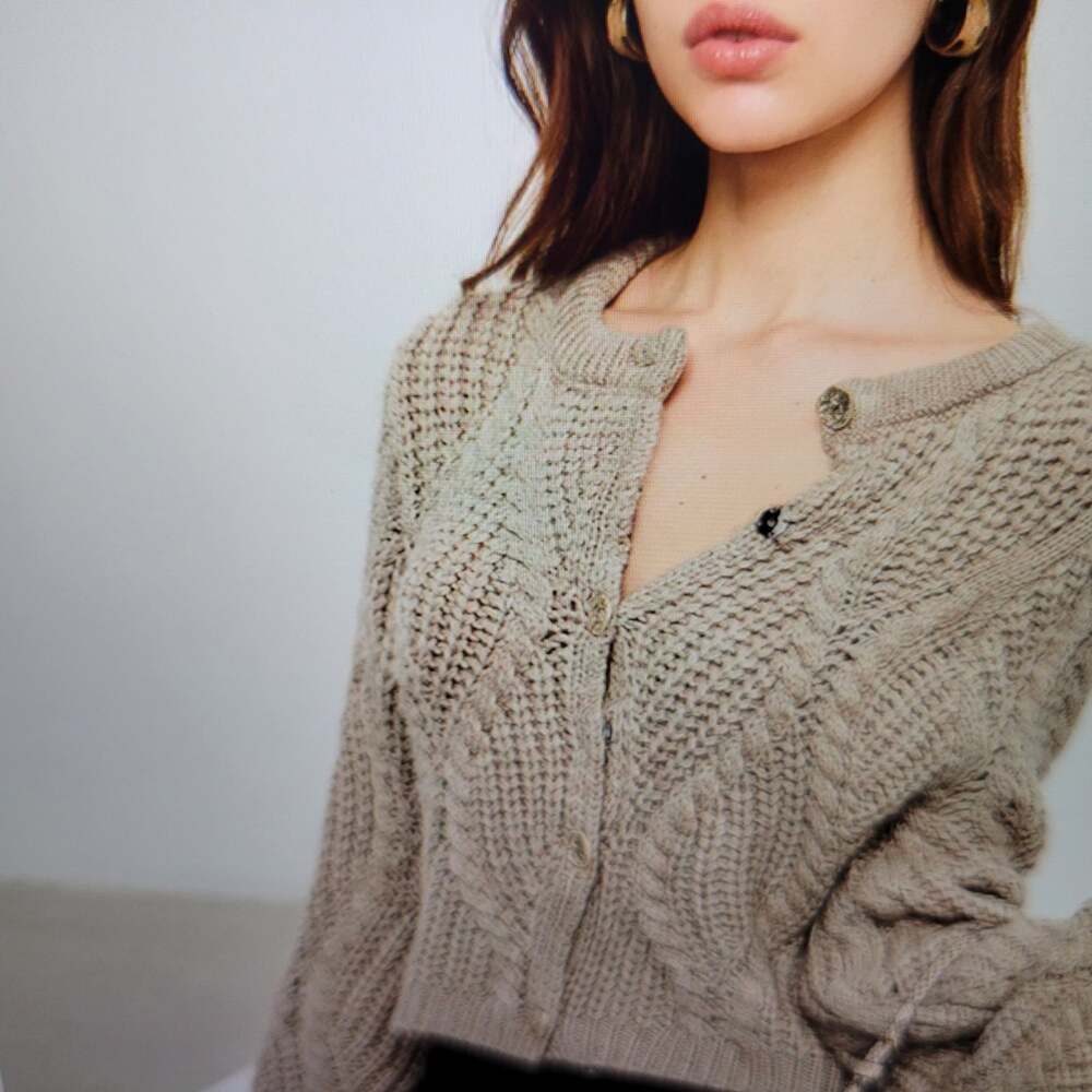 NWT Commense Women's Knit Cardigan - Taupe Sz S